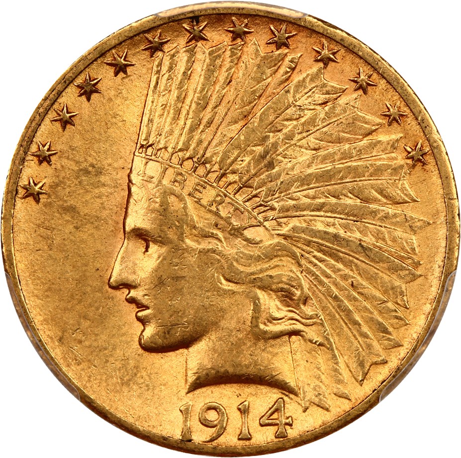1914 indian head $10 gold coin